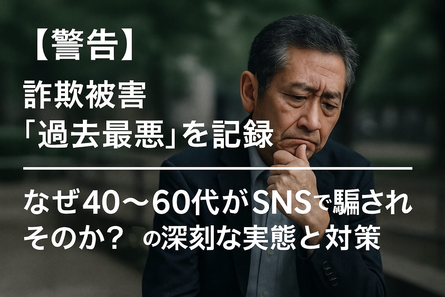 【注意喚起】SNS投資・ロマンス詐欺が過去最悪｜40〜60代の中高年が騙される理由と防衛策