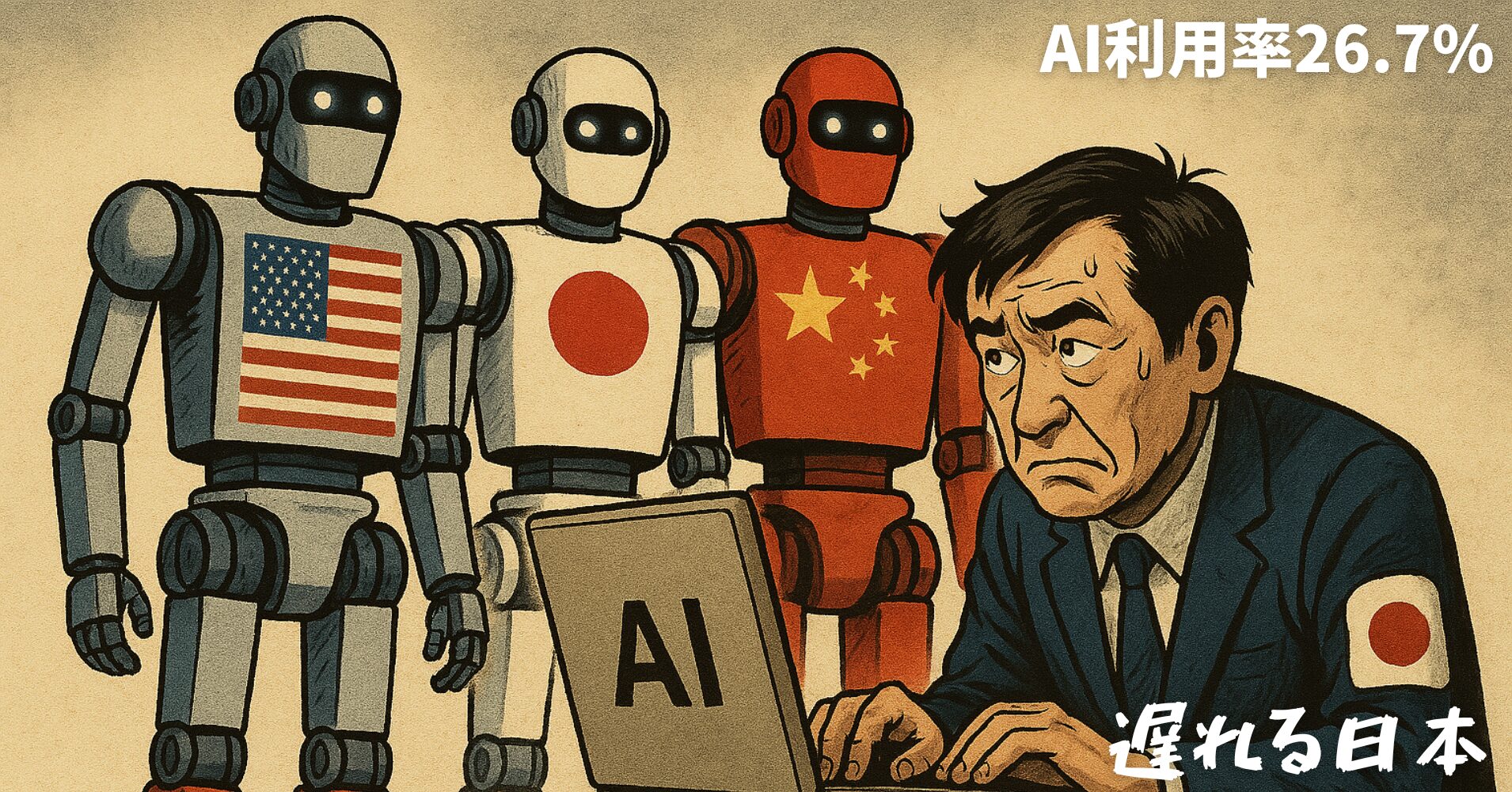 【日本の生成AI利用率が26.7%に上昇】それでも米中に遅れている現実