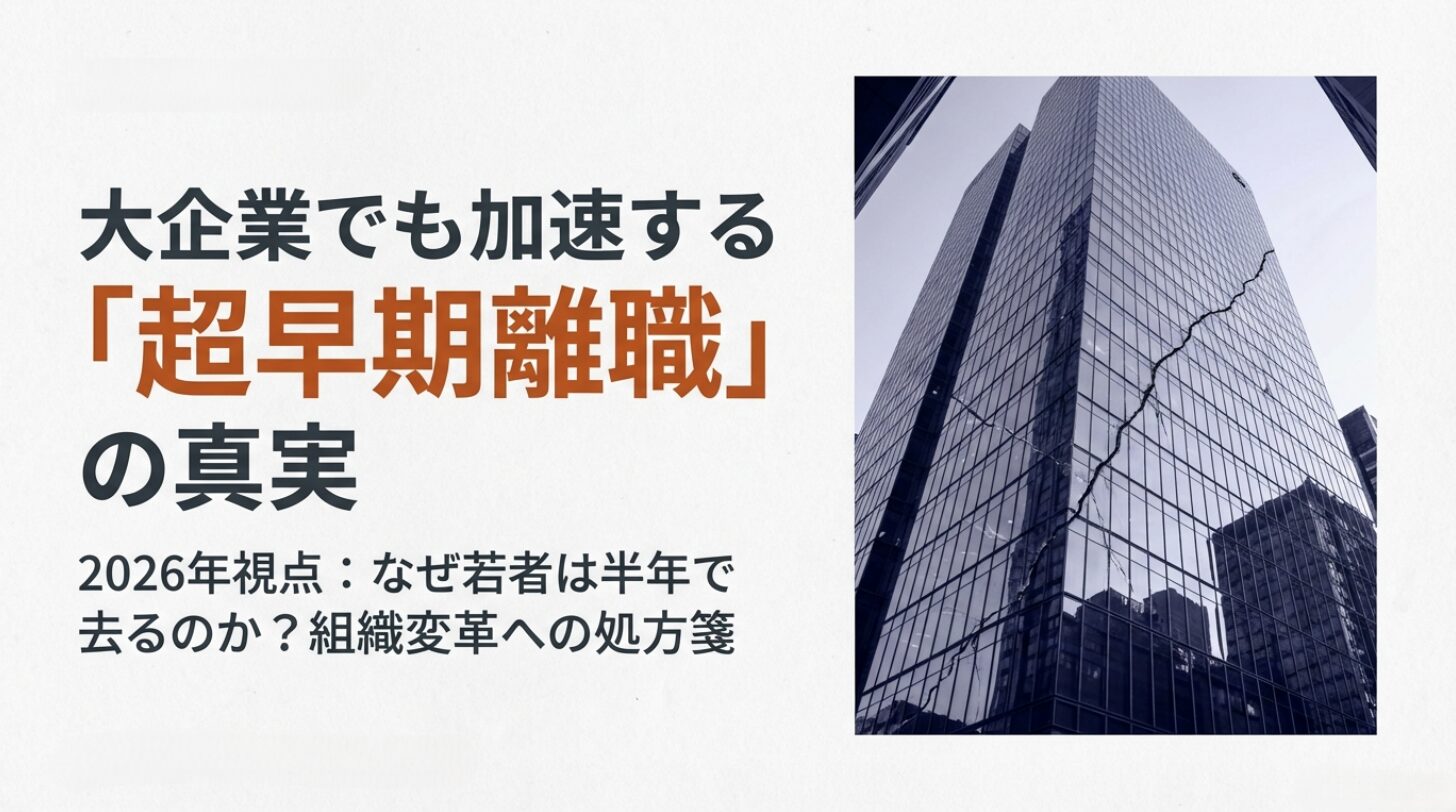 大企業でも加速する若者の【超早期離職】組織変革の未来