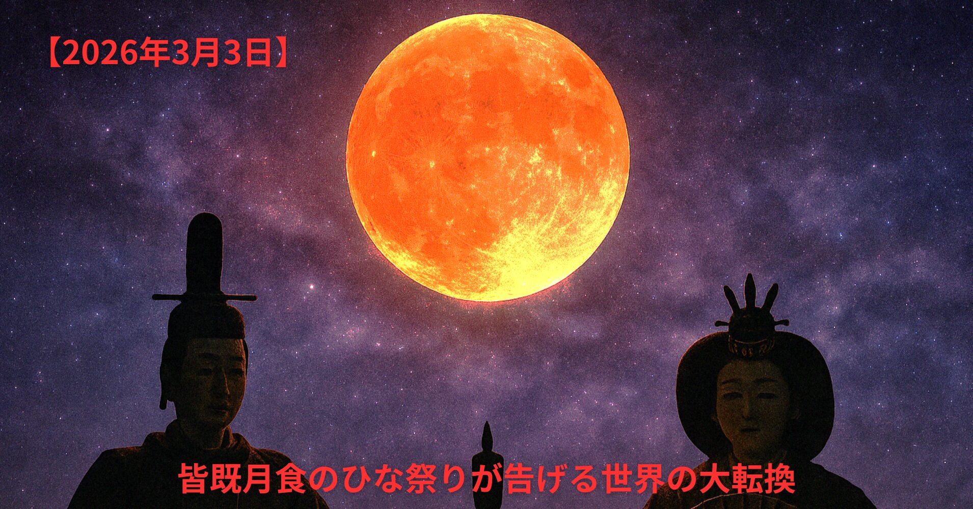 【2026年3月3日】皆既月食のひな祭りが告げる世界の大転換
