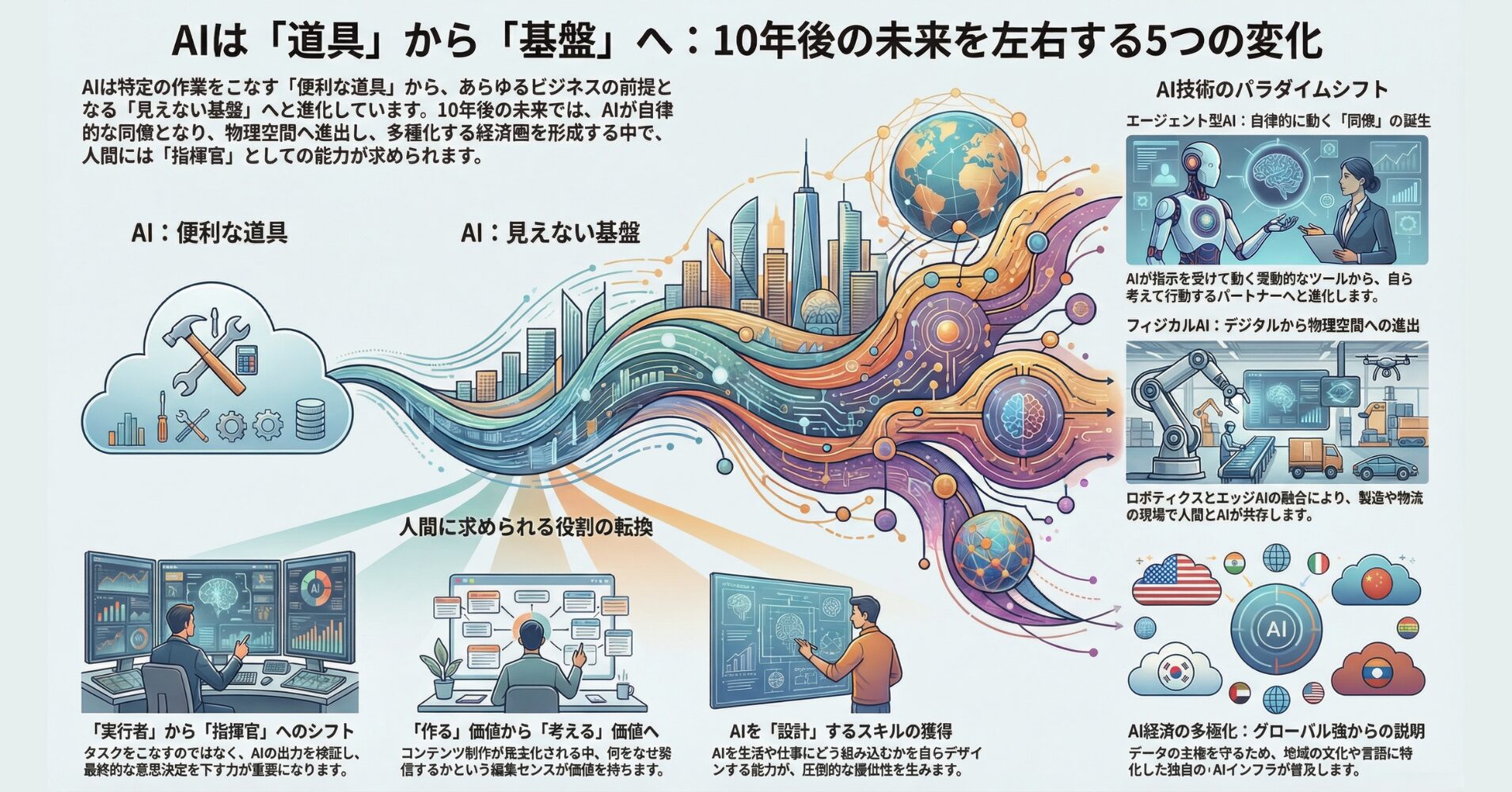 【AIは道具じゃない】10年後の未来を左右する知っておきたい5つの変化