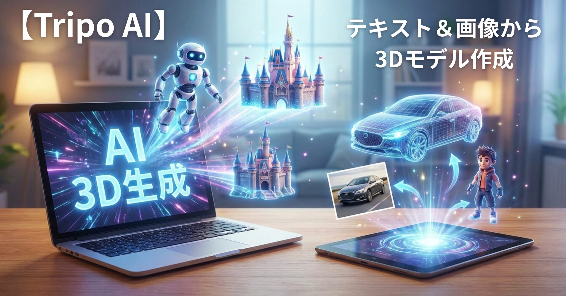 【Tripo（トリポ） AI】 テキスト＆画像から3Dモデル作成