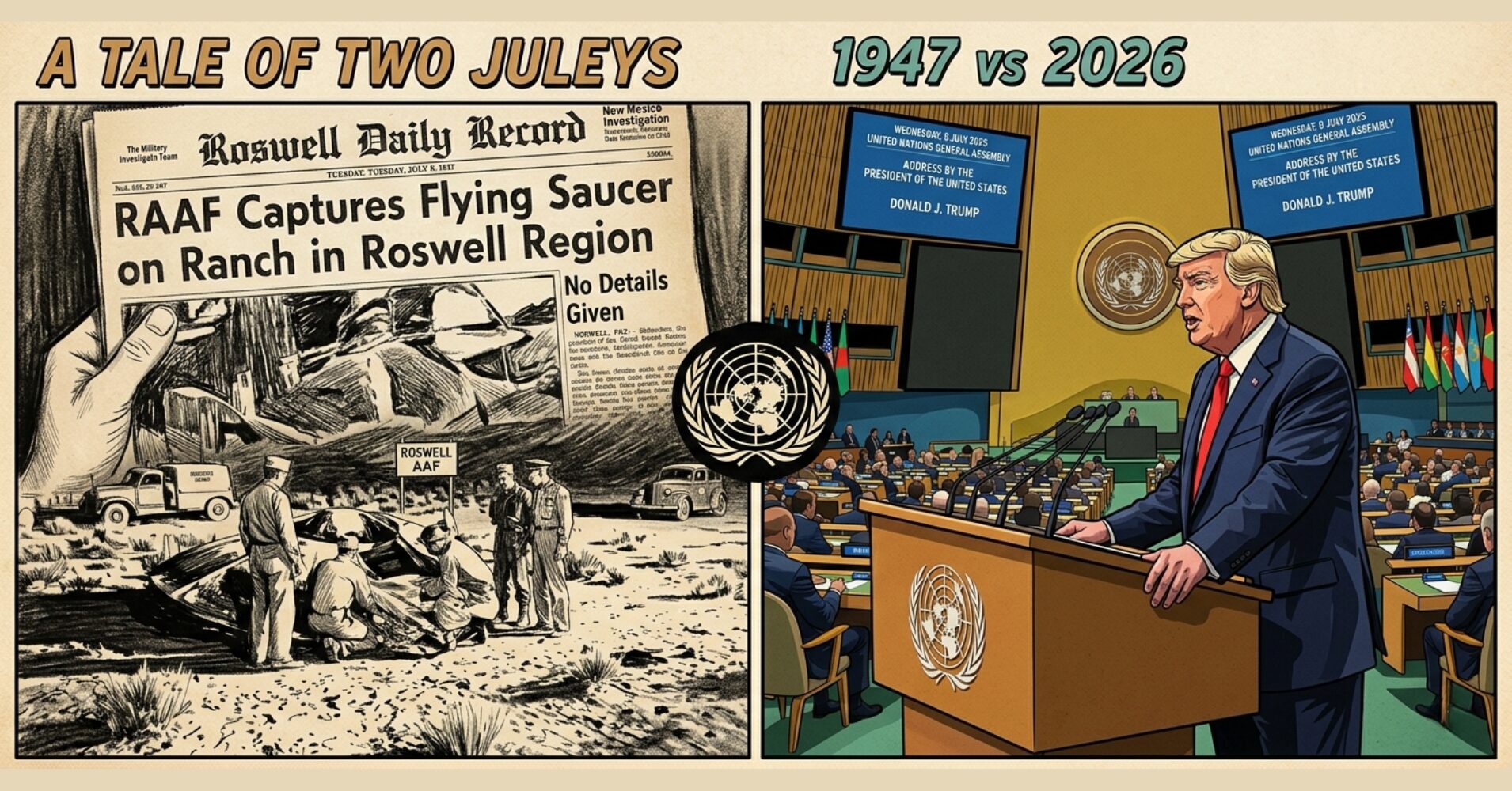 【2026年7月8日】ロズウェル事件から79年後の国連演説に注目！