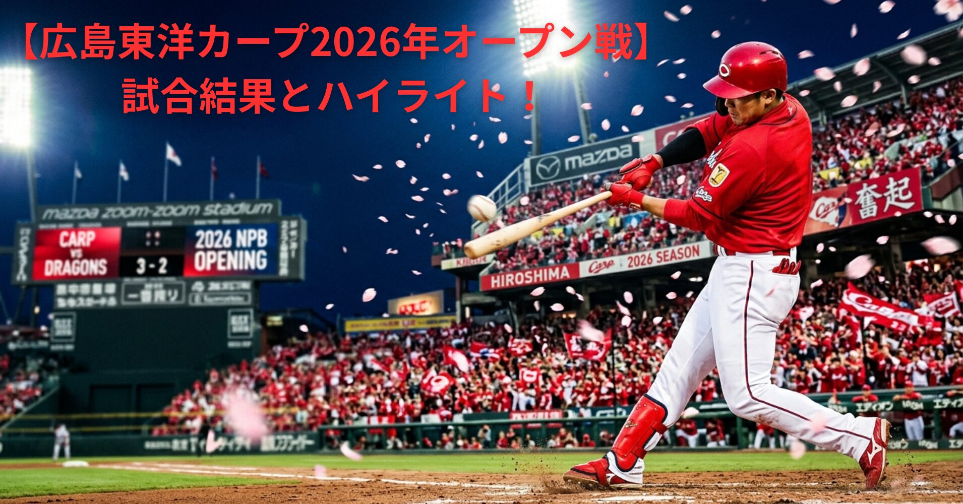 【広島東洋カープ2026年オープン戦】試合結果とハイライト！