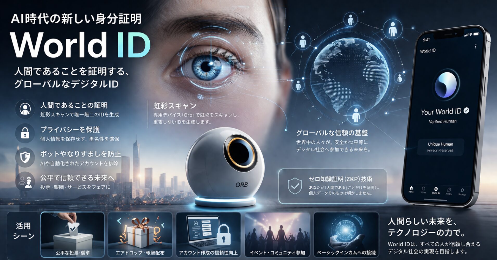 【World ID】虹彩スキャンが変えるAI時代の人間の証明