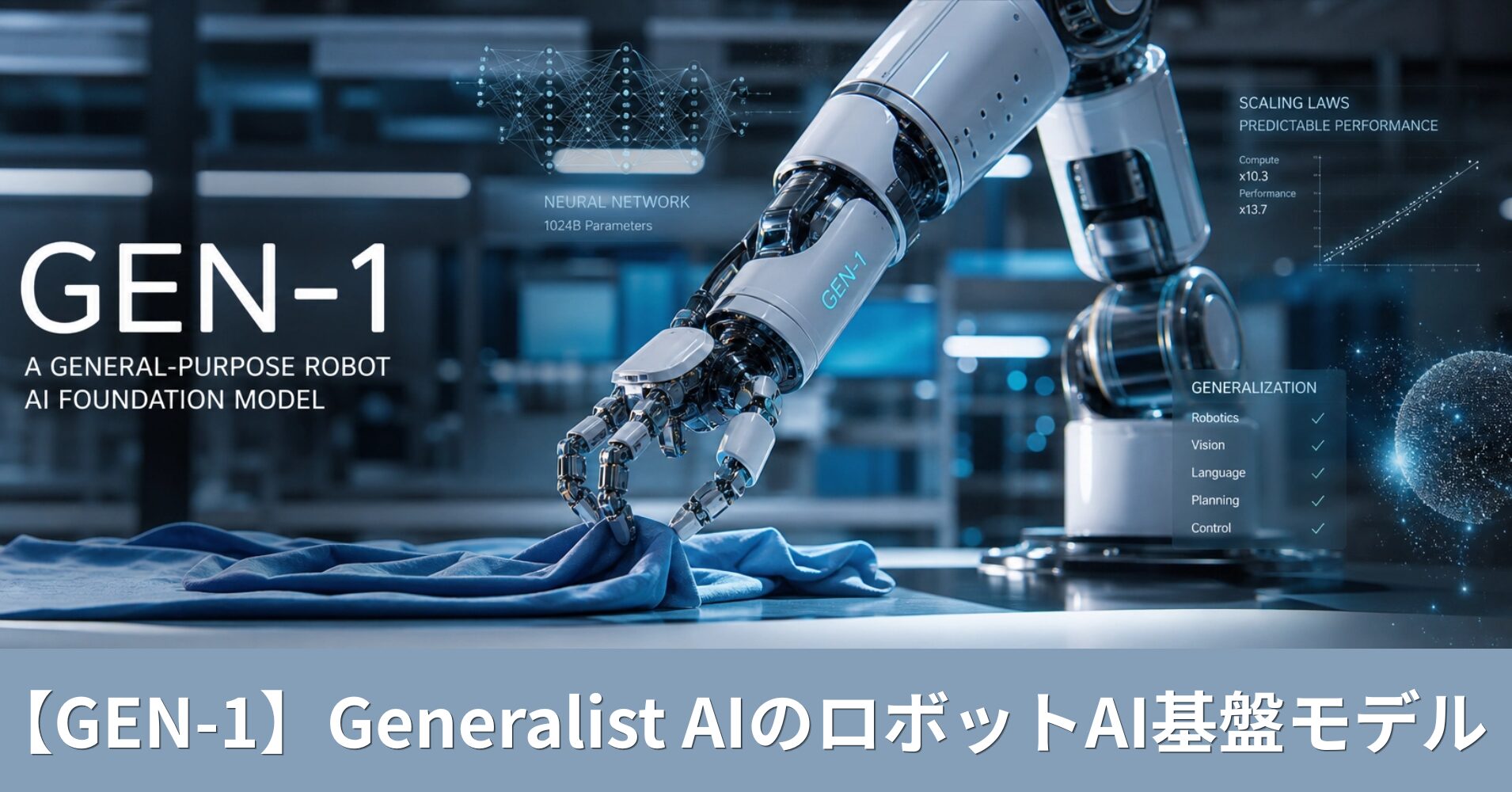 【GEN-1】Generalist AIのロボットAI基盤モデル